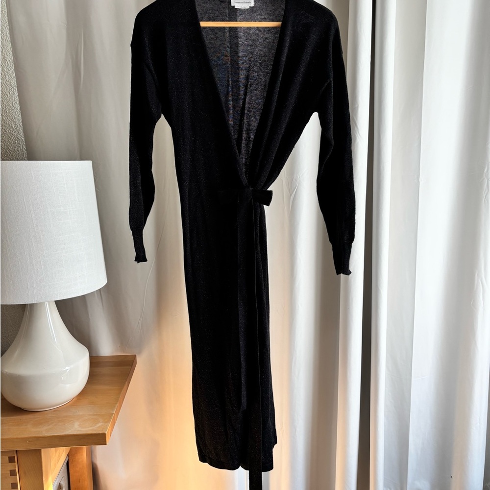 Elegant Black Long Cardigan